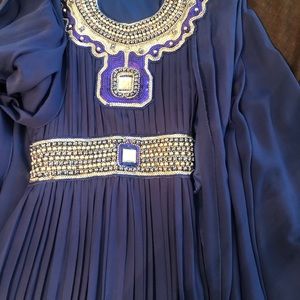 Mediterranean dress beautiful blue color